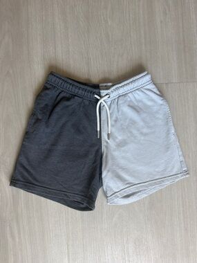 Cat & Jack Boys Two-Tone Gray Split Cotton Shorts with Drawstring